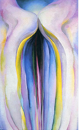 Image of artwork by Georgia O'Keefe suggestive of a part of female anatomy.