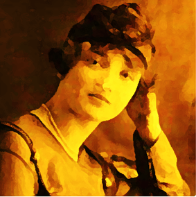 A photograph of a well-dressed woman posing casually.