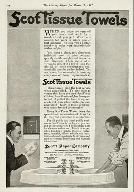 A full-page magazine advertisement for Scottissue Towels.