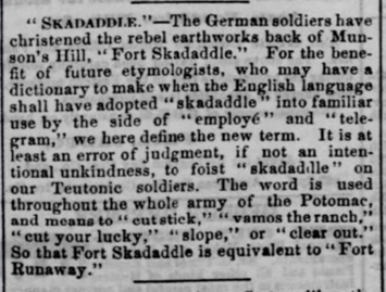 What the Dictionary Got Wrong: An Etymology of Skedaddle